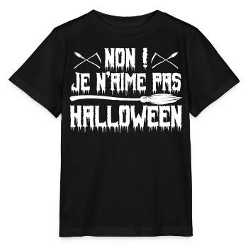 Anti halloween humour Je n'aime pas Halloween - T-shirt bio MINI CREATOR Stanley/Stella Enfant - noir - Devant - Mikhail (115cm)
