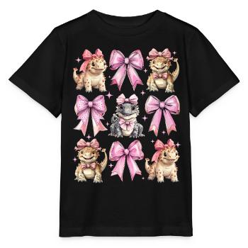 Coquette Arc Ankylosaure Dinosaure Fille - T-shirt bio MINI CREATOR Stanley/Stella Enfant - noir - Devant - Mikhail (115cm)