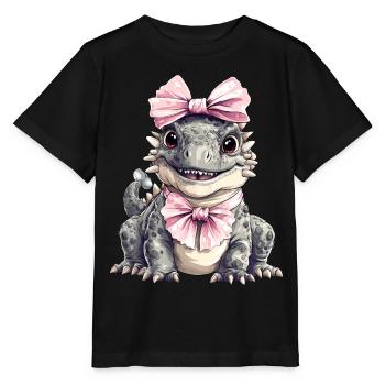 Coquette Arc Ankylosaure Dinosaure Fille - T-shirt bio MINI CREATOR Stanley/Stella Enfant - noir - Devant - Mikhail (115cm)