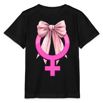 Nœud coquet Symbole féministe Féminisme - T-shirt bio MINI CREATOR Stanley/Stella Enfant - noir - Devant - Mikhail (115cm)