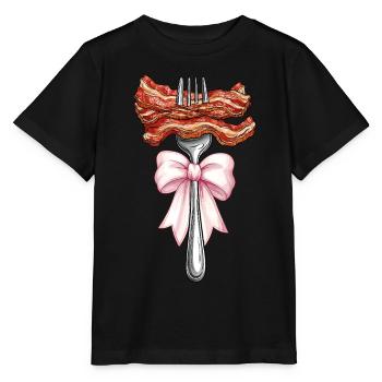 Coquette Bow Lanières de bacon Porc Maman - T-shirt bio MINI CREATOR Stanley/Stella Enfant - noir - Devant - Mikhail (115cm)