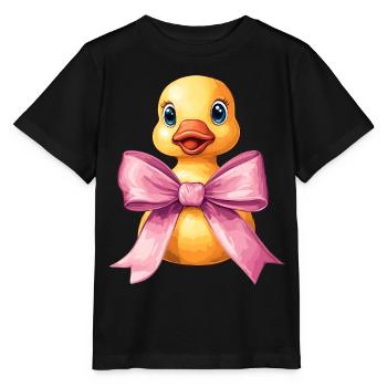 Coquette Bow Rubber Ducky Ducky Mom Mothers Day - Stanley/Stella MINI CREATOR Kids’ T-Shirt - black - Front - Mikhail (115cm)