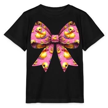 Coquette Bow Rubber Ducky Pattern Mom - Stanley/Stella MINI CREATOR Kids’ T-Shirt - black - Front - Mikhail (115cm)