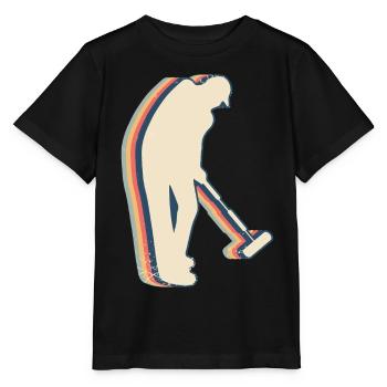 Croquet Player Team Retro Line Art - Stanley/Stella MINI CREATOR Kids’ T-Shirt - black - Front - Mikhail (115cm)