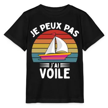 Je Peux Pas J'ai Voile - T-shirt bio MINI CREATOR Stanley/Stella Enfant - noir - Devant - Mikhail (115cm)