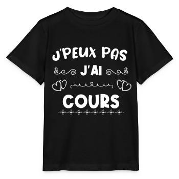 je peux pas j ai cours - T-shirt bio MINI CREATOR Stanley/Stella Enfant - noir - Devant - Mikhail (115cm)