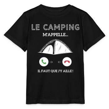 le campagne m'appelle il faut que j'y aille! - T-shirt bio MINI CREATOR Stanley/Stella Enfant - noir - Devant - Mikhail (115cm)