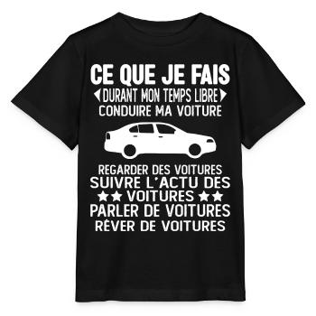 Ce Que Je Fais Pendant Mon Temps Libre Voiture - T-shirt bio MINI CREATOR Stanley/Stella Enfant - noir - Devant - Mikhail (115cm)