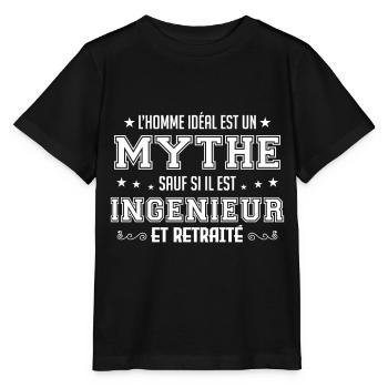 Ingénieur idéal mythe cadeau d'ingénieur - T-shirt bio MINI CREATOR Stanley/Stella Enfant - noir - Devant - Mikhail (115cm)