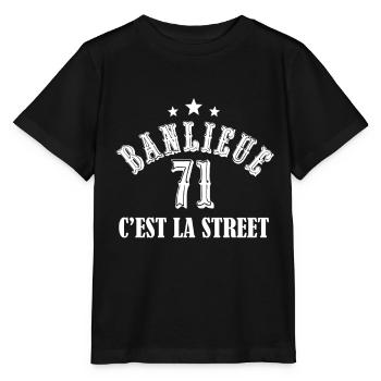 banlieue 71 c'est la street - T-shirt bio MINI CREATOR Stanley/Stella Enfant - noir - Devant - Mikhail (115cm)
