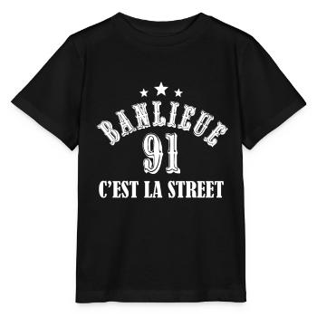 banlieue 91 c'est la street - T-shirt bio MINI CREATOR Stanley/Stella Enfant - noir - Devant - Mikhail (115cm)