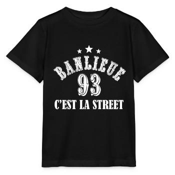 banlieue 93 c'est la street - T-shirt bio MINI CREATOR Stanley/Stella Enfant - noir - Devant - Mikhail (115cm)