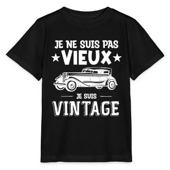 Je ne suis pas vieux je suis vintage - T-shirt bio MINI CREATOR Stanley/Stella Enfant - noir - Devant - Mikhail (115cm)