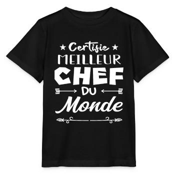 CERTIFIÉ MEILLEUR CHEF DU MONDE - T-shirt bio MINI CREATOR Stanley/Stella Enfant - noir - Devant - Mikhail (115cm)