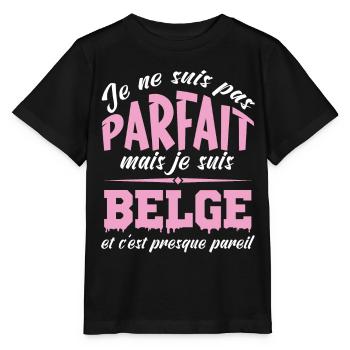 Je ne suis pas parfaite mais je suis Belge - T-shirt bio MINI CREATOR Stanley/Stella Enfant - noir - Devant - Mikhail (115cm)