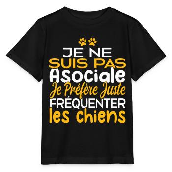 Je préfère juste fréquenter les chiens - T-shirt bio MINI CREATOR Stanley/Stella Enfant - noir - Devant - Mikhail (115cm)
