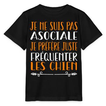 Je préfère juste fréquenter les chiens - T-shirt bio MINI CREATOR Stanley/Stella Enfant - noir - Devant - Mikhail (115cm)