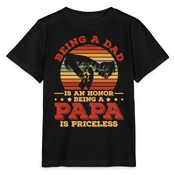 Dad is an honor, a dad is priceless, - Stanley/Stella MINI CREATOR Kids’ T-Shirt - black - Front - Mikhail (115cm)