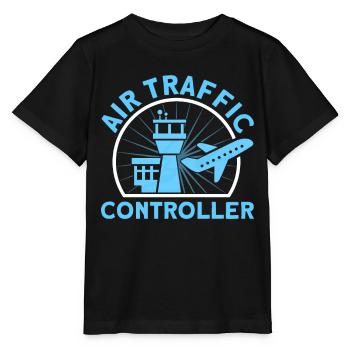 Luftverkehrskontrolle Fluglotse Flughafen Geschenk - Stanley/Stella Kinder T-Shirt MINI CREATOR  - Schwarz - Vorne - Mikhail (115cm)