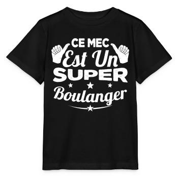 Ce Mec Est Un Super Boulanger Cadeau - T-shirt bio MINI CREATOR Stanley/Stella Enfant - noir - Devant - Mikhail (115cm)