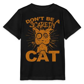 Horror Halloween Anxious Cat Creepy - Stanley/Stella MINI CREATOR Kids’ T-Shirt - black - Front - Mikhail (115cm)