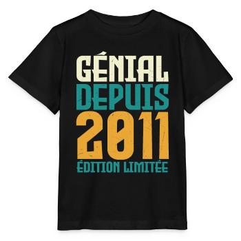 Génial depuis 2011 - T-shirt bio MINI CREATOR Stanley/Stella Enfant - noir - Devant - Mikhail (115cm)