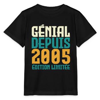 Génial depuis 2005 - T-shirt bio MINI CREATOR Stanley/Stella Enfant - noir - Devant - Mikhail (115cm)