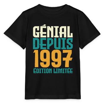 Génial depuis 1997 - T-shirt bio MINI CREATOR Stanley/Stella Enfant - noir - Devant - Mikhail (115cm)