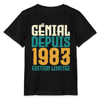 Génial depuis 1983 - T-shirt bio MINI CREATOR Stanley/Stella Enfant - noir - Devant - Mikhail (115cm)