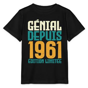 Génial depuis 1961 - T-shirt bio MINI CREATOR Stanley/Stella Enfant - noir - Devant - Mikhail (115cm)