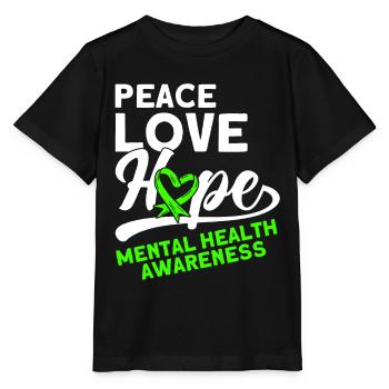 Conscience psychologique Green Loop Dépression - T-shirt bio MINI CREATOR Stanley/Stella Enfant - noir - Devant - Mikhail (115cm)