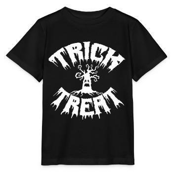 trick treat, Halloween. - T-shirt bio MINI CREATOR Stanley/Stella Enfant - noir - Devant - Mikhail (115cm)