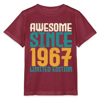 Awesome seit 1967 limitierte Auflage. - Stanley/Stella Kinder T-Shirt MINI CREATOR  - Burgunderrot - Vorne - Kain (125cm)