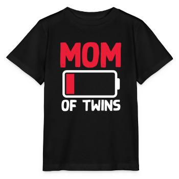 Mutter Von Zwillingen Schwangerschaftsanzeige - Stanley/Stella Kinder T-Shirt MINI CREATOR  - Schwarz - Vorne - Mikhail (115cm)