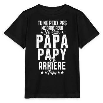 Je Suis Papa Papy Et Arriere Papy Cadeau - T-shirt bio MINI CREATOR Stanley/Stella Enfant - noir - Devant - Mikhail (115cm)