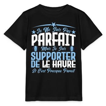 je ne suis pas parfait, supporteur de Le Havre. - T-shirt bio MINI CREATOR Stanley/Stella Enfant - noir - Devant - Mikhail (115cm)
