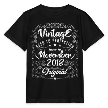 Vintage BORN IN NOVEMBER 2018- anniversary gift. - T-shirt bio MINI CREATOR Stanley/Stella Enfant - noir - Devant - Mikhail (115cm)