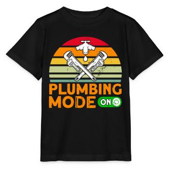 Plumbing Plumbers Tradespeople Gift - Stanley/Stella MINI CREATOR Kids’ T-Shirt - black - Front - Mikhail (115cm)