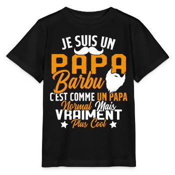 Papa Barbu Humour Cadeau Fête des Pères - T-shirt bio MINI CREATOR Stanley/Stella Enfant - noir - Devant - Mikhail (115cm)