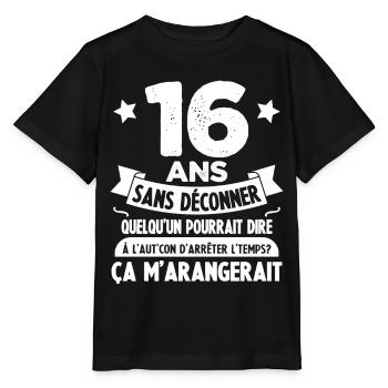16 ans anniversaire 16 anniversaire cadeau 16 ans - T-shirt bio MINI CREATOR Stanley/Stella Enfant - noir - Devant - Mikhail (115cm)
