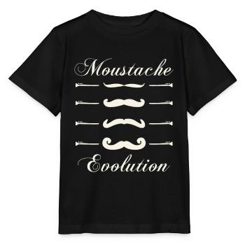 moustaches evolution, Idée cadeau d'élégance. - T-shirt bio MINI CREATOR Stanley/Stella Enfant - noir - Devant - Mikhail (115cm)
