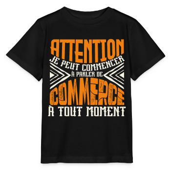 Avertissement, Commerce à tout moment. - T-shirt bio MINI CREATOR Stanley/Stella Enfant - noir - Devant - Mikhail (115cm)