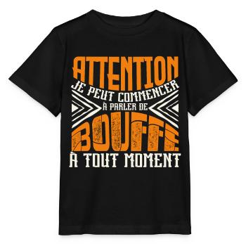 Avertissement, bouffe à tout moment. - T-shirt bio MINI CREATOR Stanley/Stella Enfant - noir - Devant - Mikhail (115cm)