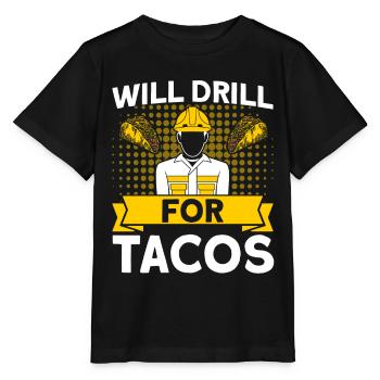 Don d’un travailleur du gaz travaillant dans un champ pétrolifère dans le secteur de la fracturation hydraulique - T-shirt bio MINI CREATOR Stanley/Stella Enfant - noir - Devant - Mikhail (115cm)