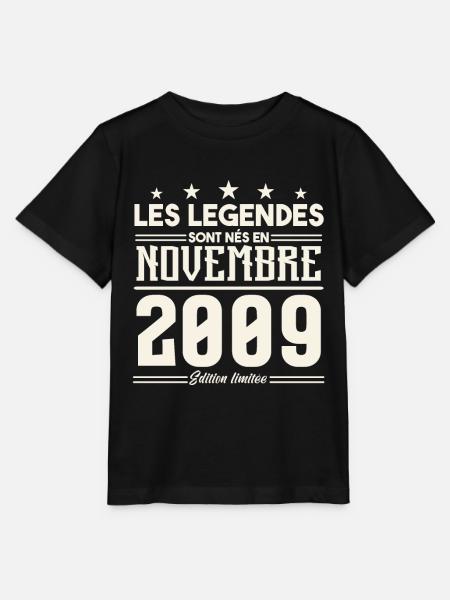 Les légendes sont nés en novembre 2009. - T-shirt bio MINI CREATOR Stanley/Stella Enfant - noir