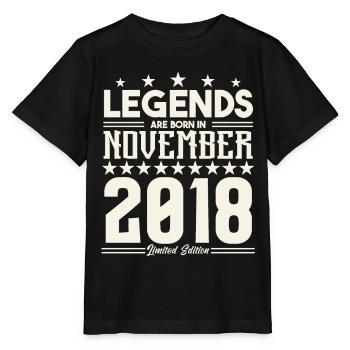 Legends Are Born In November 2018.Gift anniversary - T-shirt bio MINI CREATOR Stanley/Stella Enfant - noir - Devant - Mikhail (115cm)