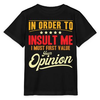 Sarcasm Irony Sarcastic Gift - Stanley/Stella MINI CREATOR Kids’ T-Shirt - black - Front - Mikhail (115cm)
