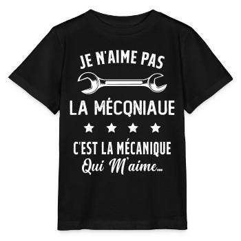 C'est la Mécanique Qui M'aime Cadeau Humour - T-shirt bio MINI CREATOR Stanley/Stella Enfant - noir - Devant - Mikhail (115cm)