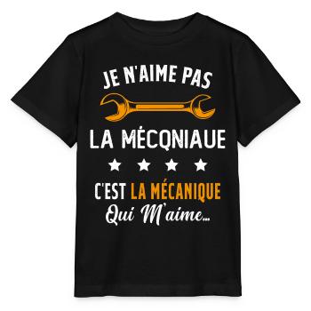 C'est la Mécanique Qui M'aime Cadeau Humour - T-shirt bio MINI CREATOR Stanley/Stella Enfant - noir - Devant - Mikhail (115cm)