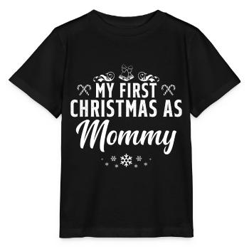 My First Christmas As Mommy - T-shirt bio MINI CREATOR Stanley/Stella Enfant - noir - Devant - Mikhail (115cm)
